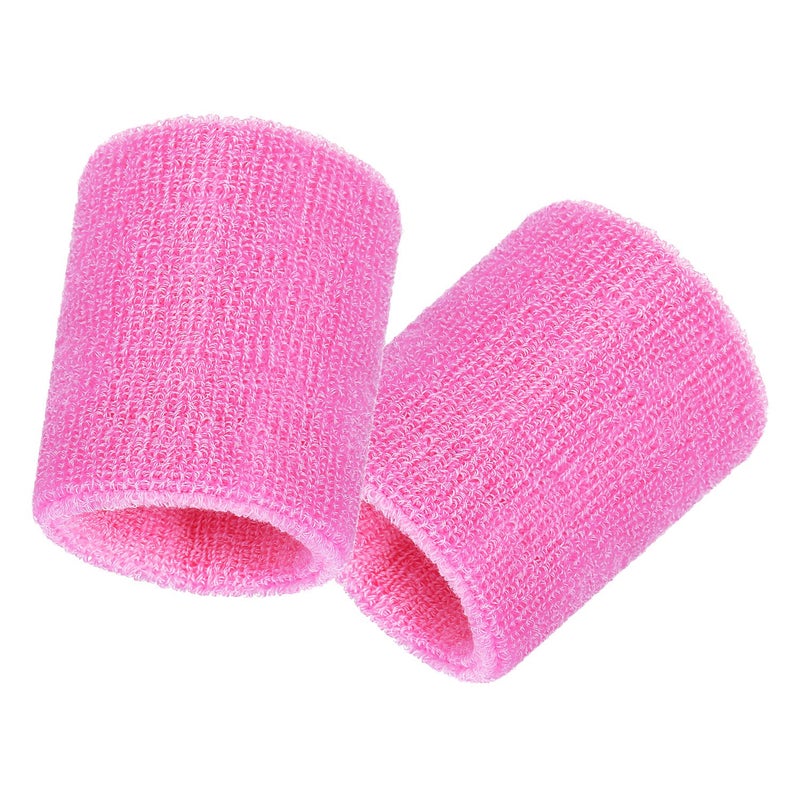 Bememo 12 Pack Sweatbands Sports Wristband Cotton Sweat Band for Men and Women, Good for Tennis, Basketball, Running, Gym, Working Out (Pink) - Image 5